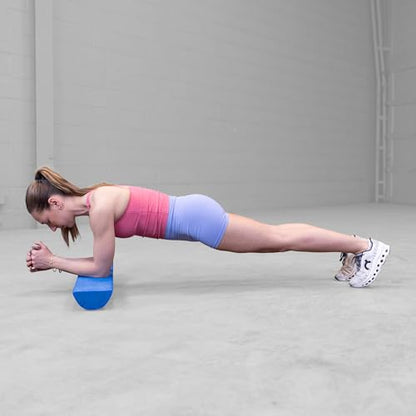 Body-Solid Tools Half Foam Roller - Ideal for Physical Therapy, Exercise and Balance Training, 1/2 Foam Roller Half Round Design, 36 Inch Length, Blue