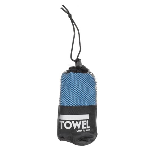 Cabilock Quick Dry Sports Towel for Travel and Camping, Superfine Fiber Microfiber Sweat Absorbent Cooling Towel Compact Blue Mesh Bag, 40x80cm for Neck and Face