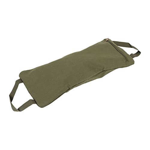 Green Yoga Sand Bag with Handle, Fillable Canvas Yoga Sandbag for Weighted Training and Pilates, Adjustable Portable Sandbags with Leakproof Lining for Home Gym
