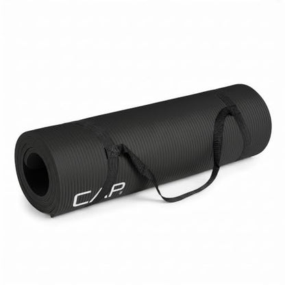 CAP Barbell 1/2-Inch High Density Exercise Yoga Mat with Strap | Multiple Options