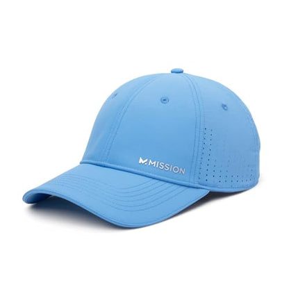 MISSION Cooling Vented Performance Hat Unisex Cap for Workouts, Golf & Running, Sweat & Water Activated Technology - color: Vibrant Blue