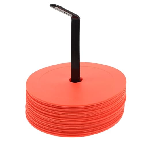 Operitacx 1 Set Flat Agility Cones - Spot Markers for Basketball Soccer - Non-Skid Rubber Training Discs for Agility Drills and Boundary Marking