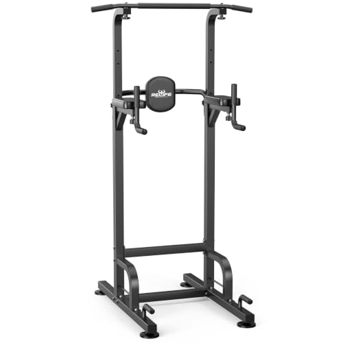 RELIFE REBUILD YOUR LIFE Pull Up Bar Free Standing Power Tower for Home Gym - color: Black
