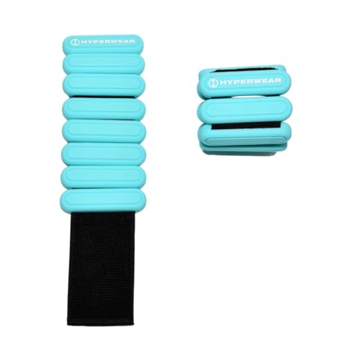 Hyperwear Stylish Wrist & Ankle Weights – 1 lb Each (2 lb Set), Adjustable Soft Weights for Walking, Running, Pilates, Barre & Dance - color: Turquoise Blue
