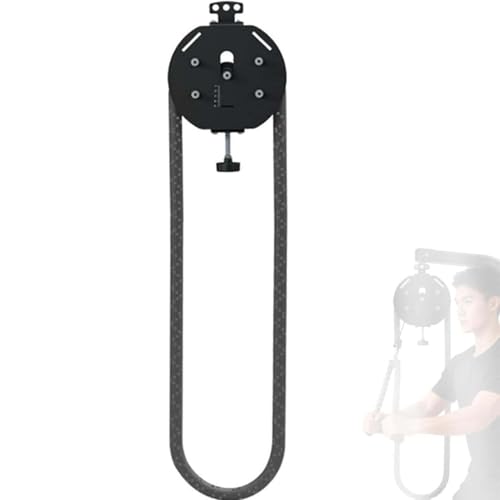 Endless Rope Trainer For Home Gym, Portable Cable Pulley System With 4 M / 14 Ft Closed-Loop Nylon Rope, Adjustable Resistance: 3–30 Kg For Full Body Workout Cardio Hiit Strength - color: Black