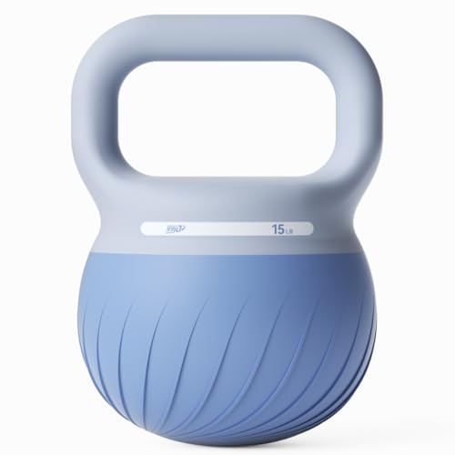 YYJO Soft Kettlebell - Shook Resistance Base Anti-Slip, Wide-Grip Handle 5/10/15 LBS Weights Strength and Safety for Women and Men Workout- Color Coded - color: 15LBS-Blue