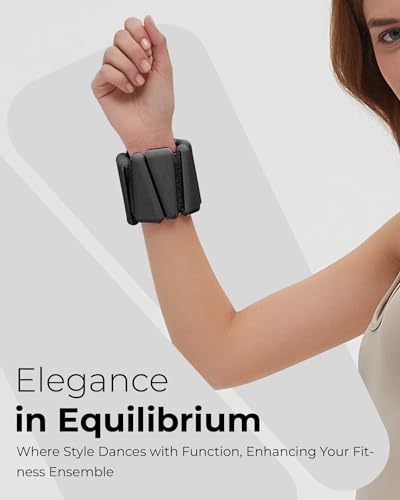 Pilates Weight | Wrist & Ankle Weights for Women | Weighted Bangles | 1LB/ 2LB Each (Set of 2) - color: Black, size: 1 LB
