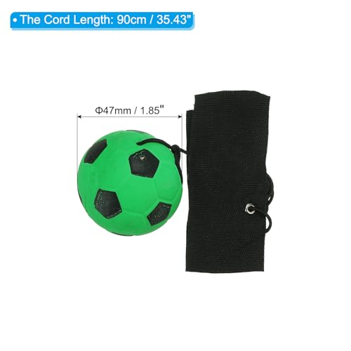 Jinshining Green Wrist Return Ball - Adjustable Bounce Back with String, Rubber Elastic Rebound Ball Finger Exercise Toy Activity and Play,Paddle with String