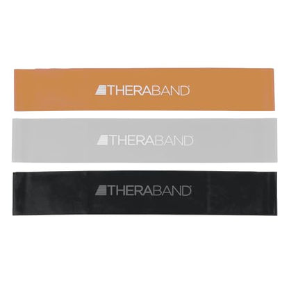 THERABAND Resistance Band Loop Set of 3, Exercise, 18", Black/Silver/Gold - color: Black/Silver/Gold, size: 18 inch