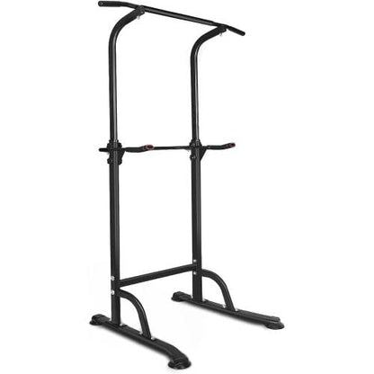 Dip Station Strength Training Dip Stands Station with Connecting Rod and Padded Handles for Home Gym & Fitness Training - color: Black-330lbs