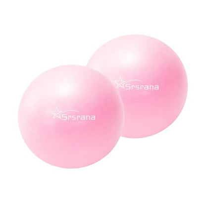 9 Inch Pilates Ball, Mini Exercise Ball for Yoga, Barre & Fitness Training - color: 2LightPink
