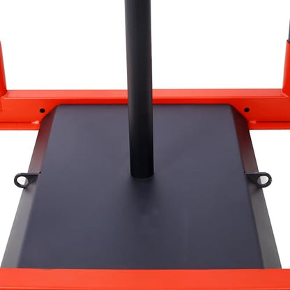Gecheer Heavy-Duty Fitness Sled for Strength Training & Speed Work – Compatible with 1-inch and 2-inch Weight Plates, Adjustable Push/Pull Design for Muscle Building and Explosive Power