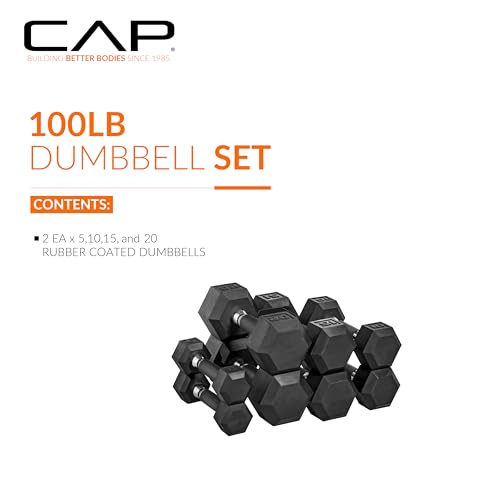 CAP Barbell Coated Dumbbell Set | 100lbs and 150lbs | Multiple Options