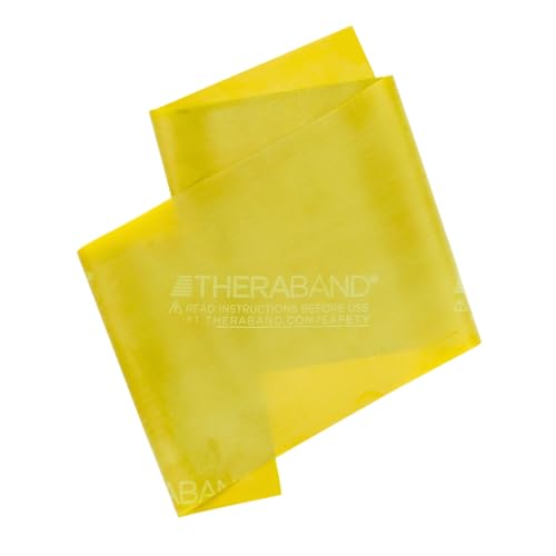 THERABAND Professional Resistance Band 6 Ft, Light Yellow Level 1, Latex Exercise Band for Physical Therapy, Strength Training, Pilates & Home Workouts - color: Yellow - Thin, size: 1 Count