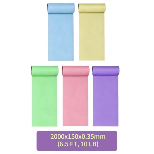 Resistance Bands Long Non-Latex Elastic Stretch Bands - color: 5 Colors-10lb, size: 6.5ft