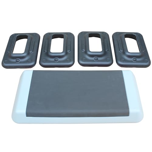 Adjustable Workout Aerobic Stepper in Fitness & Exercise Step Platform Trainer Gray Black with 2 Risers