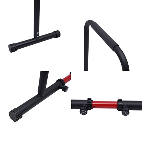 Dip Bar, Dip Station Functional Heavy Duty Dip Stands Fitness Workout Dip bar Station Stabilizer Push Up Stand Adjustable Height, 440LBS Loading Capacity