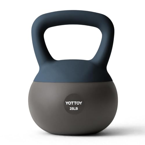 YOTTOY Soft Kettlebell, Set for Strength Training Kettlebells & Home Workouts, Soft-Sided Cushioned Base, Wide-Handle - Ideal for Men, Women, & Beginners - color: 25LB-Blue