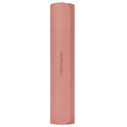 Retrospec Zuma Yoga Mat 6mm Thick Non-Slip TPE Exercise Mat | Cushioned Workout Mat for Yoga Pilates and Home Stretching | 72 x 24 with Carrying Strap