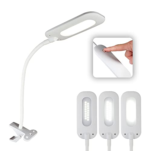 OttLite Soft Touch LED Clip Lamp, 3 Brightness Settings, White