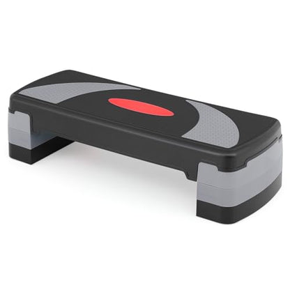 Aerobics Stepper Platform for Exercise Adjustable Compact Workout Step for Cardio, Core and Strength Training