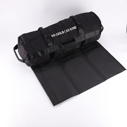 Garvee Sandbag for Fitness Weights Training,5-200 LBS Adjustable Weighted SandBag for Strength Powerlifting Running Home Gym Exercise,Black
