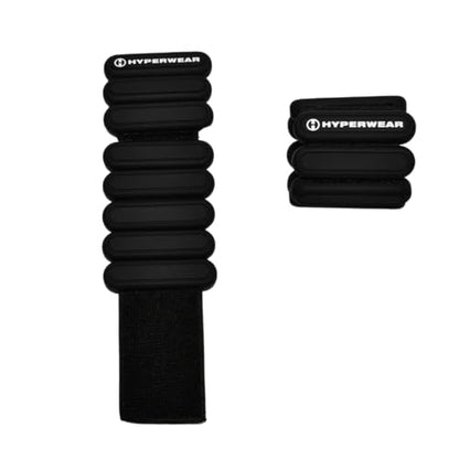 Hyperwear Stylish Wrist & Ankle Weights – 1 lb Each (2 lb Set), Adjustable Soft Weights for Walking, Running, Pilates, Barre & Dance - color: Black Gloss