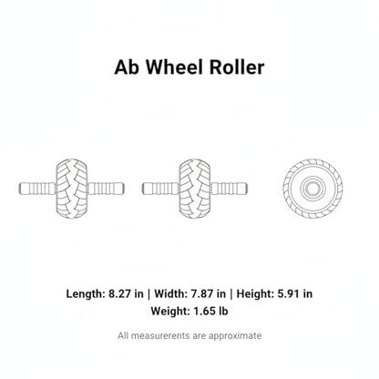 Ab Wheel Roller with Kneeling Pad, Non-Rebound TPU Exercise Wheel for Core Strength, Stable Steel Axle Home Fitness Trainer