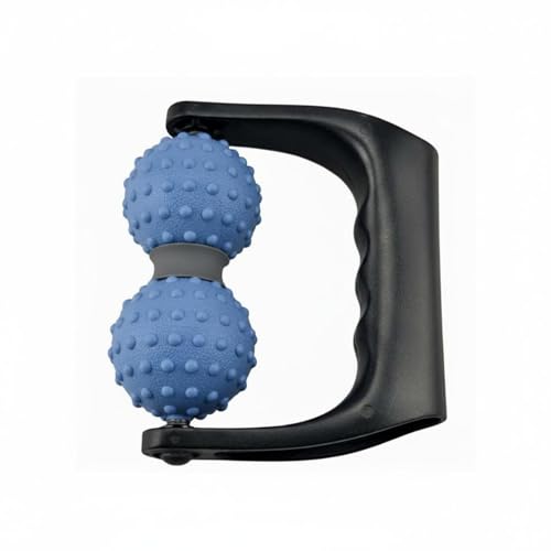 Double Ball Handheld Massage Roller Ergonomic Peanut Massage Ball for Gym, Blue - color: Blue
