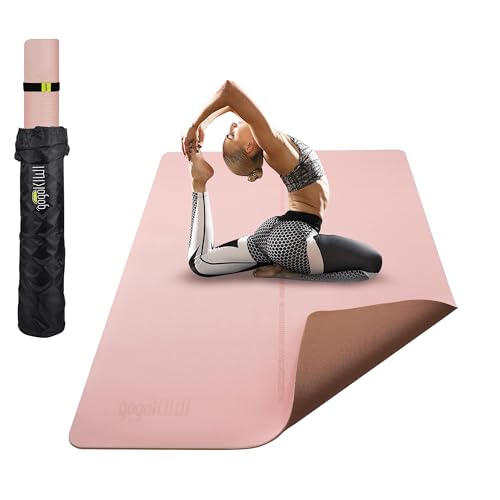Gogokiwi Large Yoga Mat (6'x4') – 1/4" & 1/2" Thick Exercise Mats for Home Workout, Extra Wide Workout Mats for Home Gym, Yoga, Pilates, Stretching, Floor & More - color: Rose Latte, size: Standard (1/4 Inch Thick)