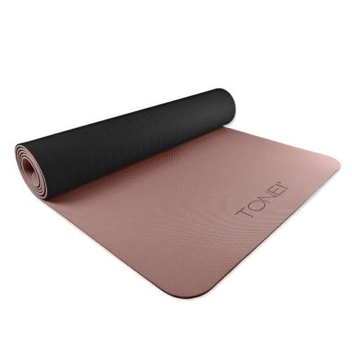 TONE Fitness Yoga Mat 1/4" Thick Non Slip Exercise & Pilates Mat for Home Workouts with Carrying Strap | Multiple Options
