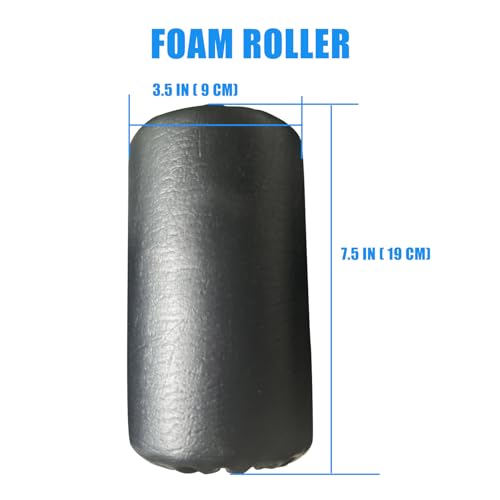 High Density Foam Roller, Replacement Foam Foot Pads for Home Gym Exercise Machines Equipments, Weight Bench Leg Extension Curl Attachment (Leather 7‘’)