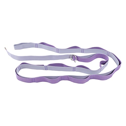 Yoga Stretching Strap, Yoga Strap for Flexibility Training, 3.1m Oxford Cloth Leg Stretcher Strap with Foam Handle and Stainless Steel Buckle, for Gym Dance Physical - color: Purple