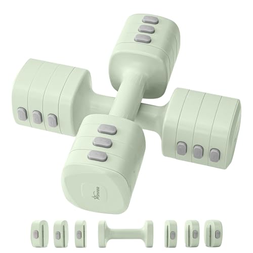 2-in-1 Adjustable Kettlebell Dumbbell Set for Women - color: Green, style: Pair