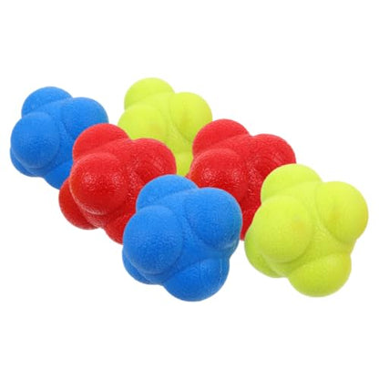 Sosoport 6pcs Hexagon Reaction Ball Hand Eye Coordination Trainer Hockey Equipment Enhance Reflexes Fitness Training Ball