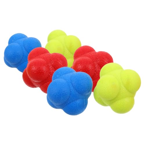 Sosoport 6pcs Hexagon Reaction Ball Hand Eye Coordination Trainer Hockey Equipment Enhance Reflexes Fitness Training Ball
