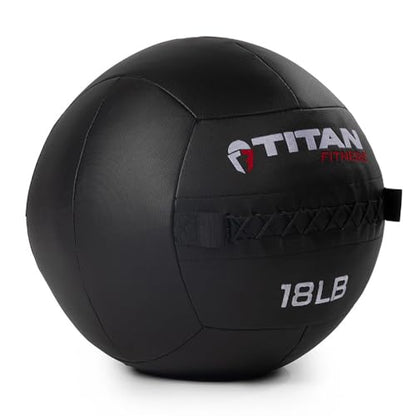 Titan Fitness Soft Shell Medicine Wall Ball, Cross-Texture Grip - size: 18 lb