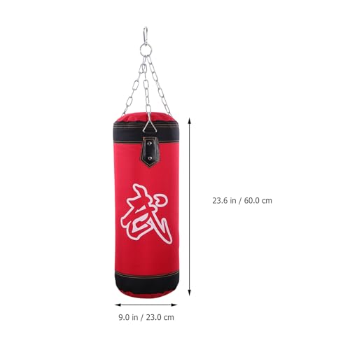 Thickened Oxford Exercise Sandbag with Triangular Steel Buckle for Boxing and Karate Training Inflatable Design for Easy Storage Fitness Target Bag Red Hollow Kicking Sandbag for