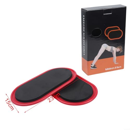 Set Of Two Pilates Slider Plates For Core And Muscle Toning With Dual Material Base Suitable For Carpet And Hardwood Floors(Red) - size: Red
