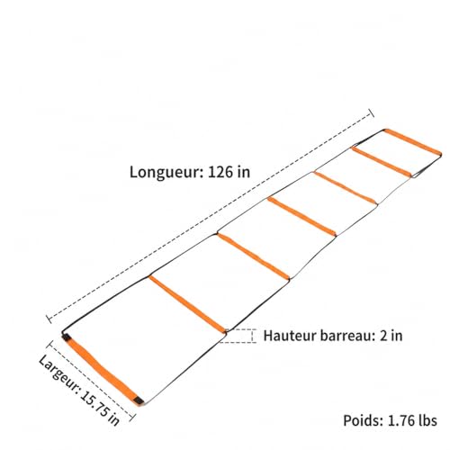 Kids Agility Ladder, Speed Ladder Training for Football & Soccer, 15ft Agility Speed Ladder with Storage Bag, Team Conditioning Equipment, Flitting Agility Ladder 8 Grid - style: Flitting Agility Ladder 8 Grid
