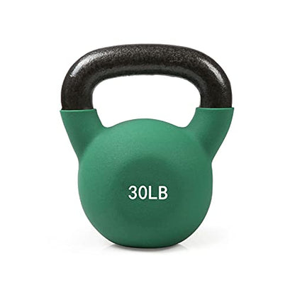 RitFit Neoprene Coated Kettlebell Weight Set, Solid Cast Iron - color: 30LB(Green）