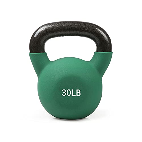 RitFit Neoprene Coated Kettlebell Weight Set, Solid Cast Iron - color: 30LB(Green）