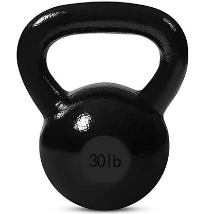 JFIT Cast Iron Kettlebell – Single Weight, Flat Bottom, Polished Handle | Men & Women | CrossFit, Cardio & Strength Training - size: 30.0 Pounds