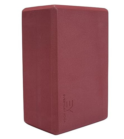 Everyday Yoga Premium Foam Block - Non-Slip High-Density Yoga Block for Balance, Stability & Stretching, EVA Foam Support, Multi Colors (Single Block)