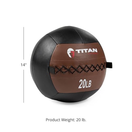 Titan Fitness Soft Leather Medicine Wall Ball Durable, Endurance, Cardio, Core Strength - size: 20 lb