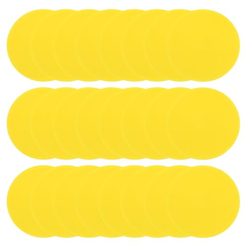 PATIKIL 6 Inch Poly Spot Markers, 24Pcs Non Slip Rubber Floor Dots with Storage Bag Flat Agility Cones for Sports Training Basketball Football, Yellow
