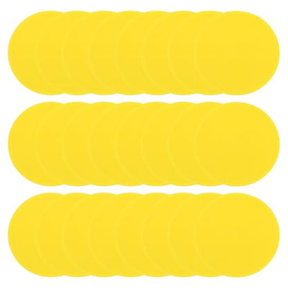 PATIKIL 6 Inch Poly Spot Markers, 24Pcs Non Slip Rubber Floor Dots with Storage Bag Flat Agility Cones for Sports Training Basketball Football, Yellow