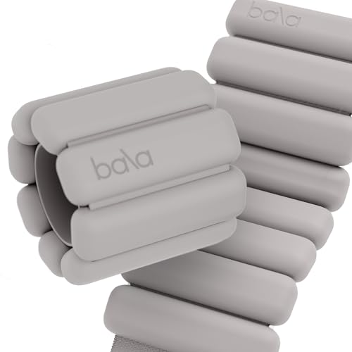 Bala Bangles Wrist & Ankle Weights for Women & Men, Home Gym Equipment - color: Heather, size: 1 LB