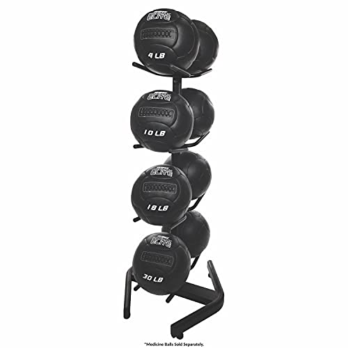 Champion Sports Rhino Promax Wall Balls - Soft Shell Non-Slip Grip for Weightlifting, Plyometrics, Cross Training, & Home Gym - style: U-Ring Double Storage Tree