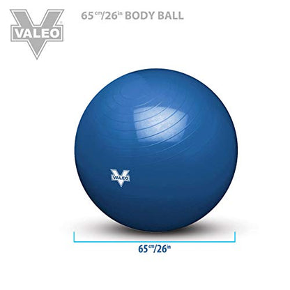 Valeo Exercise Body Ball - Professional Grade Anti-Burst Fitness, Balance Ball for Pilates, Yoga, Stability Workout & Training Physical Therapy